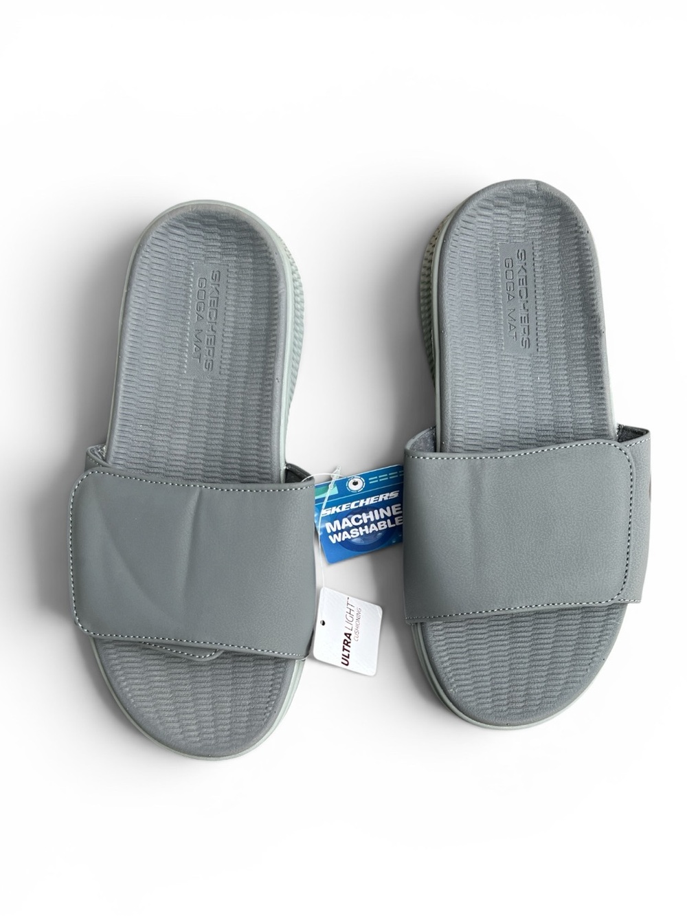 Skechers GOwalk Slide Sandals NWT Men’s Size 9 Gray Goga Mat Comfort